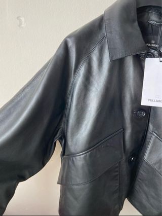 Chaqueta Piel Negra Pull&Bear