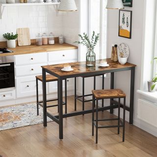 Set di 2 sgabelli da bar 65cm marrone VASAGLE LBC65X