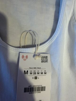 Vestido Zara Beige y Blanco