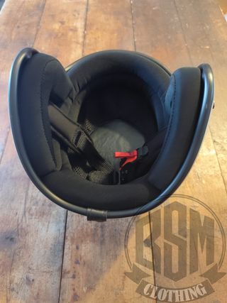 Casco metal flake flames blu