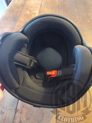 Casco metal flake flames blu