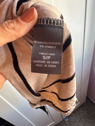 Vestido Suzy Shier Rayas Beige Talla S