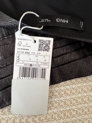 Blusa Mango Talla M Negra Asimétrica