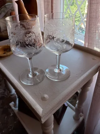 Copas cristal fino Bohemia antiguas