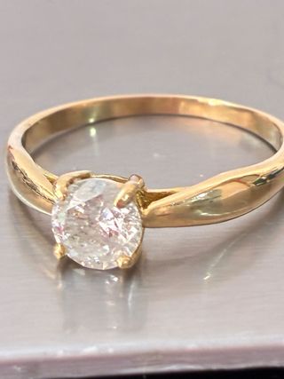Anillo Oro 18k Diamante Natural 0.76 Ct