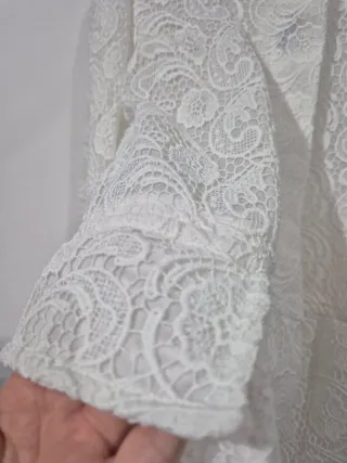 Blazer Zara Bianco Pizzo