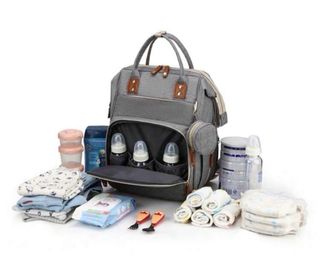 Mochila Cambiador Bebé Grande Gris