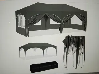 CARPA 6X3 PLEGABLE GRIS NUEVA CON PAREDES