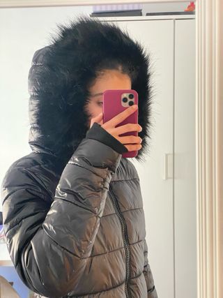 Chaqueta Plumífero Zara Negra con Capucha