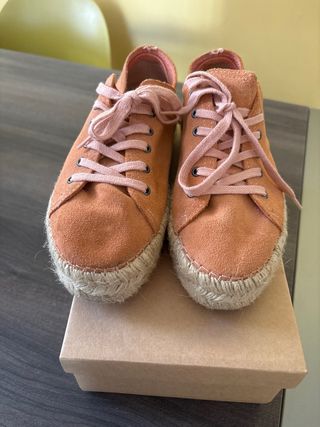 Scarpe donna espadrillas arancioni rosa 38