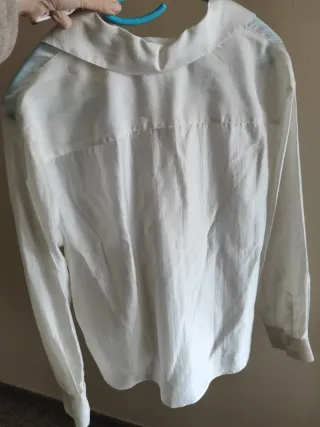 Camisa Zara Talla S Blanca Bordada