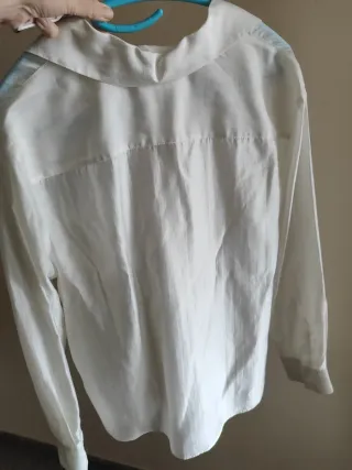 Camisa Zara Talla S Blanca Bordada
