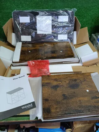 VASAGLE Banco Zapatero con 4 Compartimentos