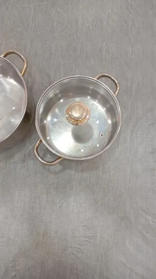 2 Ollas Acero Inoxidable con Tapa