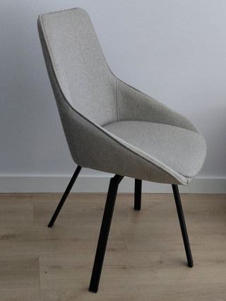 Silla tapizada moderna gris - como nueva