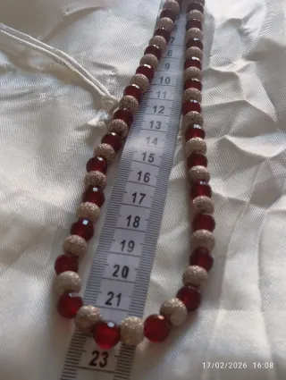 Collana vintage argento 925 e giada malaysia rubin