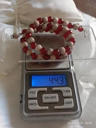 Collana vintage argento 925 e giada malaysia rubin