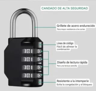 Candado de combinación de 4 dígitos NUEVOS