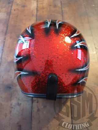 Casco metal flake red