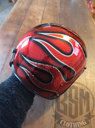 Casco metal flake red