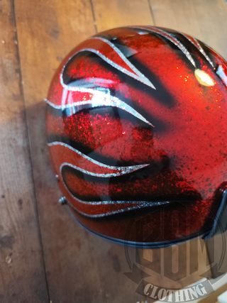 Casco metal flake red