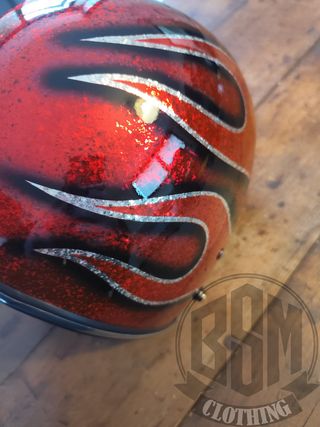 Casco metal flake red