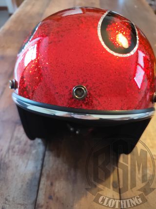 Casco metal flake red