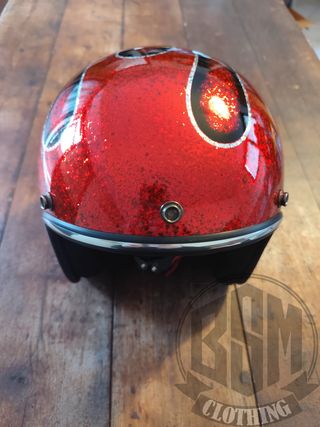 Casco metal flake red