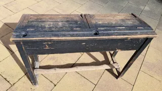 Pupitre doble antiguo madera, para restaurar.