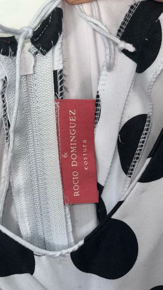 Vestido Flamenca Lunares Blanco y Negro