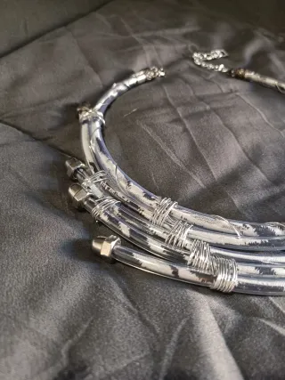 Collana handmade tubi gomma e dadi ciechi