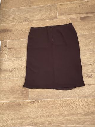 Falda recta marrón talla 42
