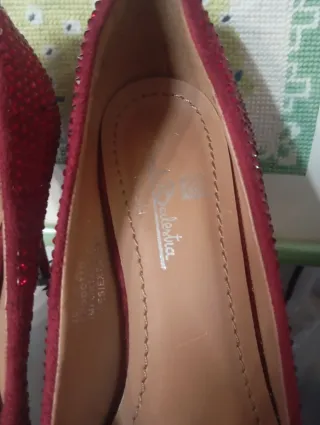 Scarpe donna rosse con strass