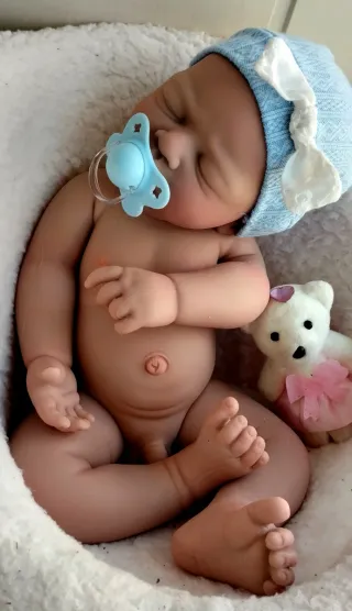 Bebé Reborn Silicona Completa 44cm Niño ARTESANAL