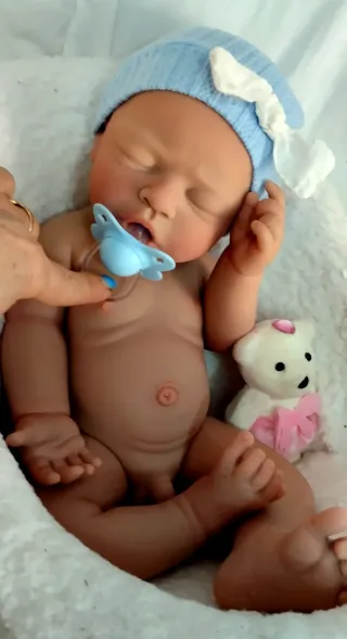 Bebé Reborn Silicona Completa 44cm Niño ARTESANAL