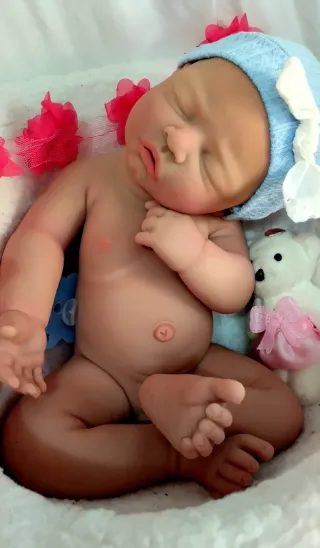 Bebé Reborn Silicona Completa 44cm Niño ARTESANAL