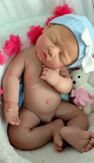 Bebé Reborn Silicona Completa 44cm Niño ARTESANAL