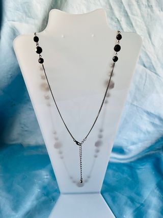 Lote 2 Collares Plateado y Negro (+Regalo)