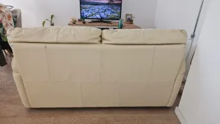 Sofá 3 plazas Piel color Crema Barato