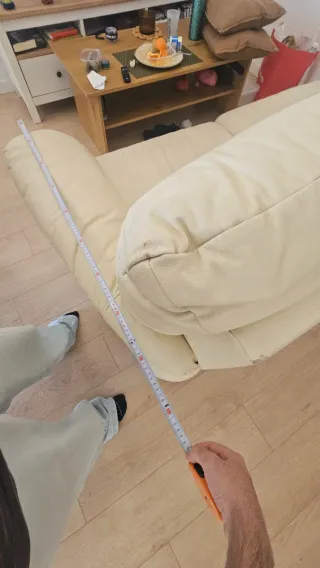 Sofá 3 plazas Piel color Crema Barato