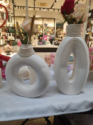 Set 2 Vasi gesso CeramicoBianco Design Moderno