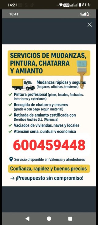 Retirada de amianto y recogida de chatarras