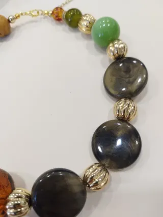 Collana simil Zara marrone e verde