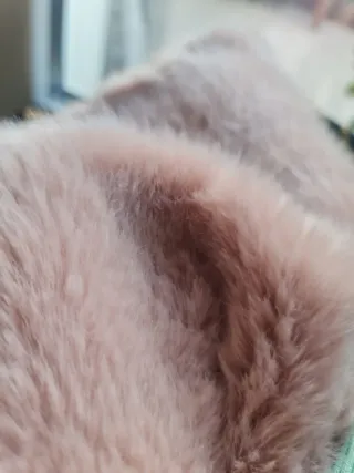 Abrigo pelo sintético rosa palo