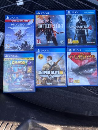 Lote 6 Juegos PS4: Horizon, Battlefield, Uncharted
