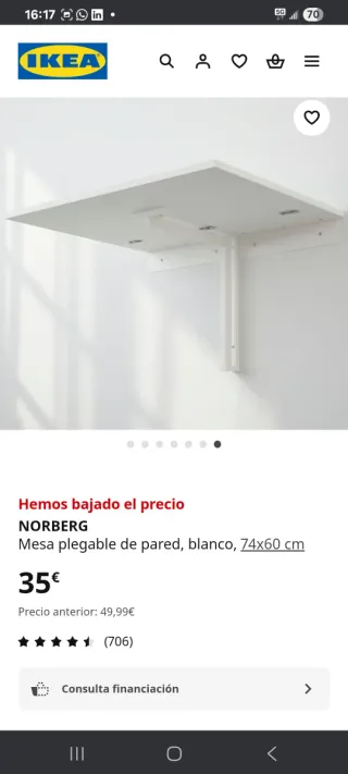 Mesa Plegable Ikea Blanca