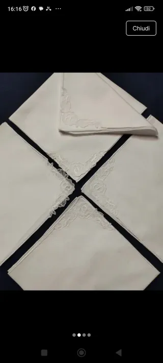 Fazzoletti vintage con ricamo floreale