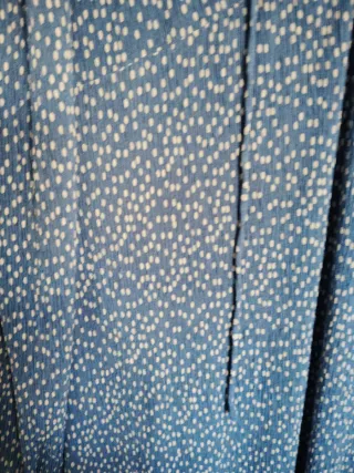 Vestido largo Mango azul lunares talla L