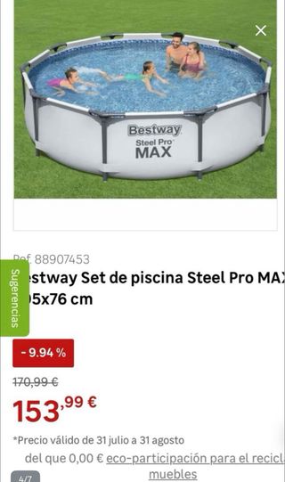 Piscina Bestway Steel Pro MAX 3.05m