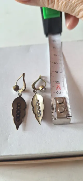 Pendientes hoja con brillantes